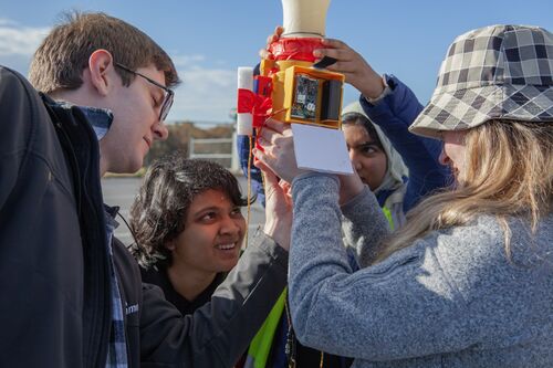 GHOUL team investigating the vent's mechanical issue on the launch pad